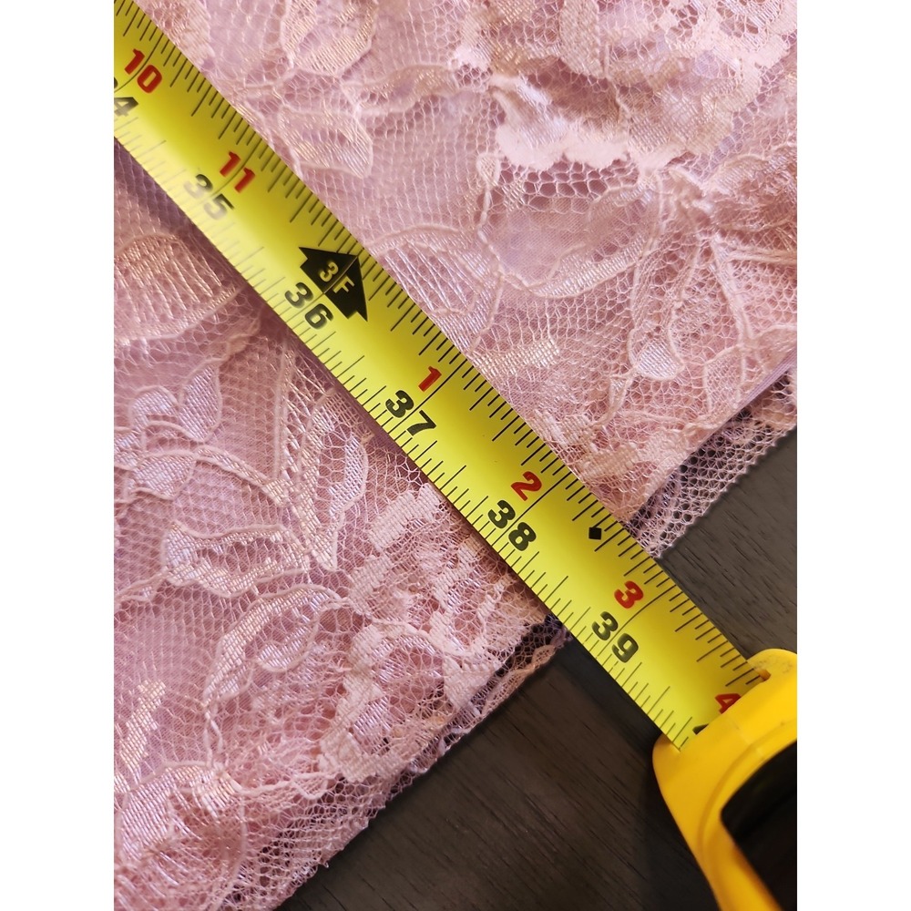 Vintage New Looks California Trendy Pink Lace Tonal Shift Dress Size 14P Floral - Picture 10 of 16